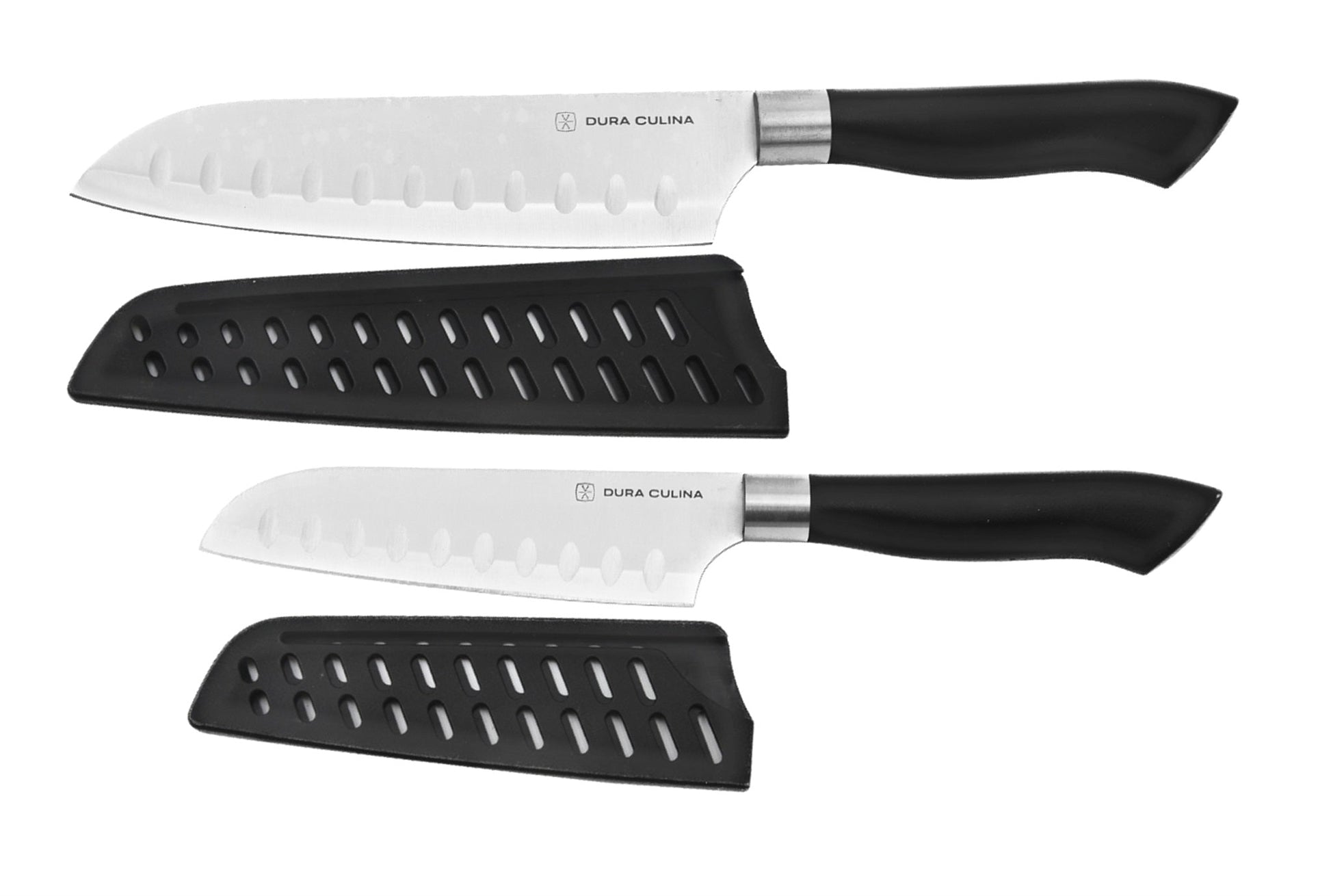 5 Piece Kitchen Knife Set With Matching Blade Guards, Black