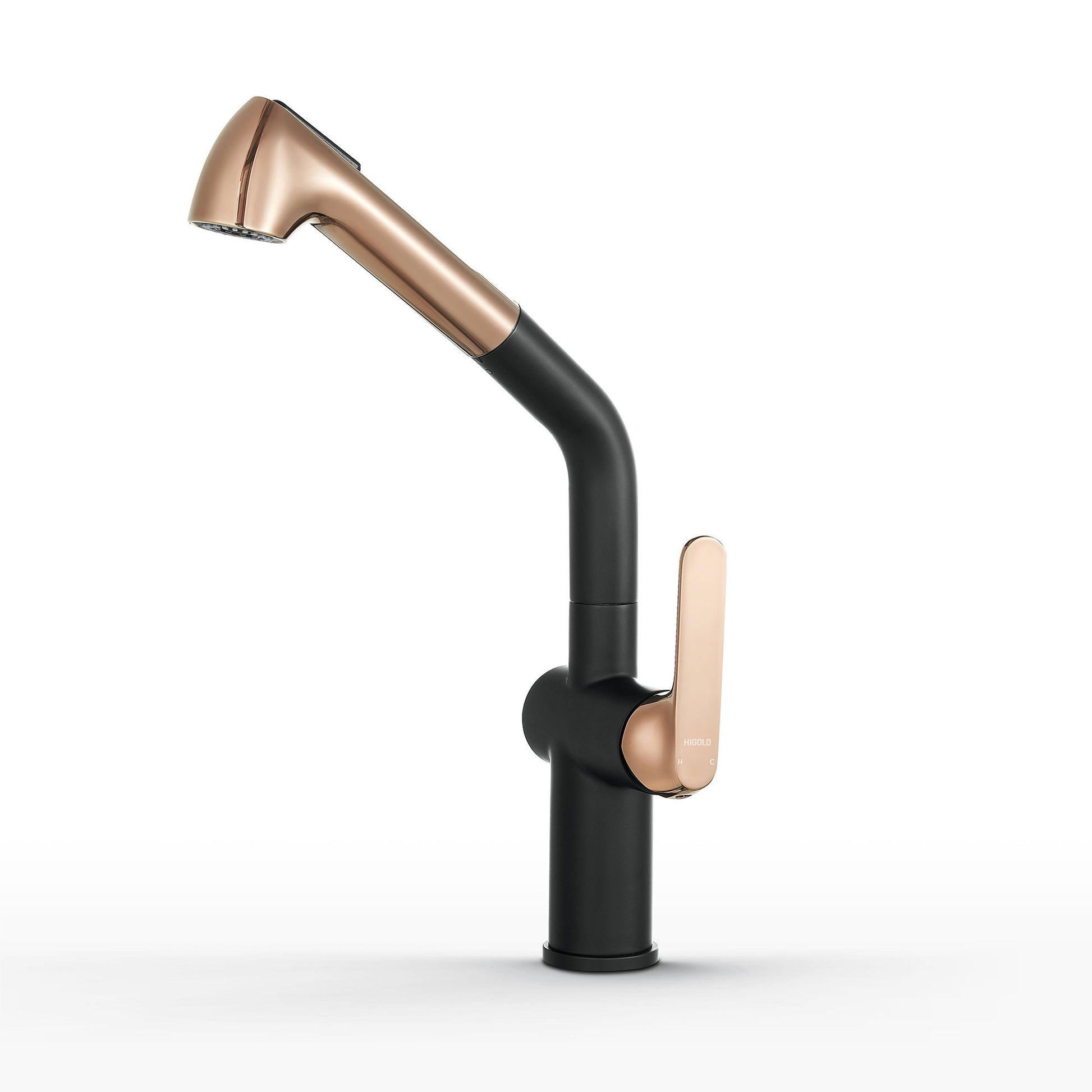 HIGOLD BN4.0 Single Handle Pull Down Kitchen Faucet w/ IF Award, Blk Gold Finish