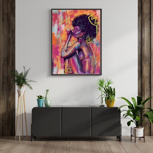 Colour Me Beautiful, Modern Black Art, Afro African Women Canvas