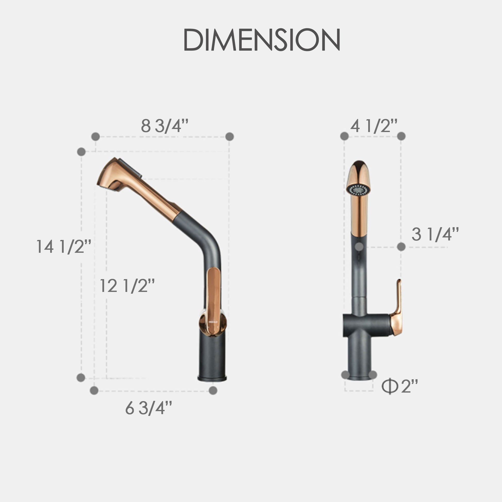 HIGOLD BN4.0 Single Handle Pull Down Kitchen Faucet w/ IF Award, Blk Gold Finish